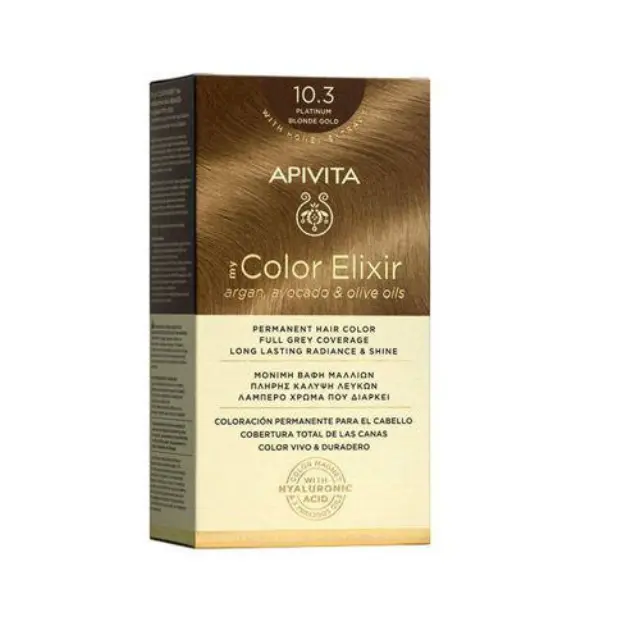 Apivita My Color Elixir Βαφή Μαλλιών Νο 10.3 Κατάξανθο Χρυσό με Έλαια Άργκαν, Αβοκάντο & Ελιάς, 1τεμ