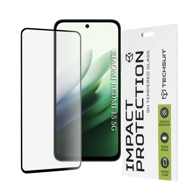 Techsuit - 111D Full Cover / Full Glue Glass - Xiaomi Redmi 15 4G / Redmi 15 5G - Black