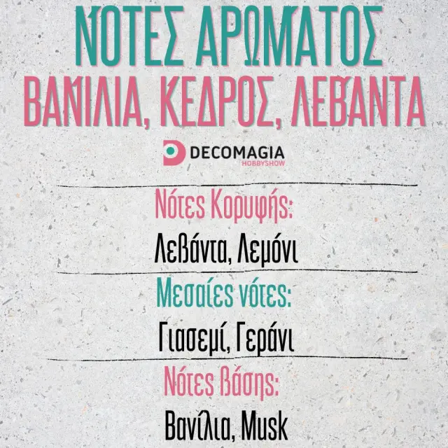 Άρωμα για κερί και σαπούνι 50ml, Βανίλια, Κέδρος, Λεβάντα 2