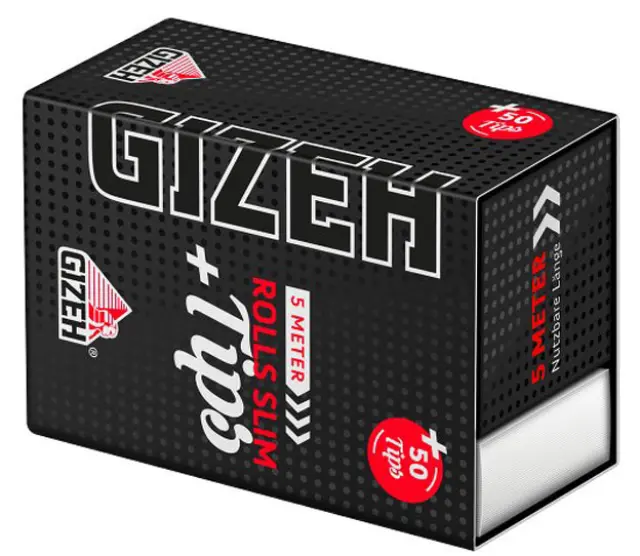 Gizeh Rolls Ρολό Extra Fine Black + Tips - 5 Μέτρα