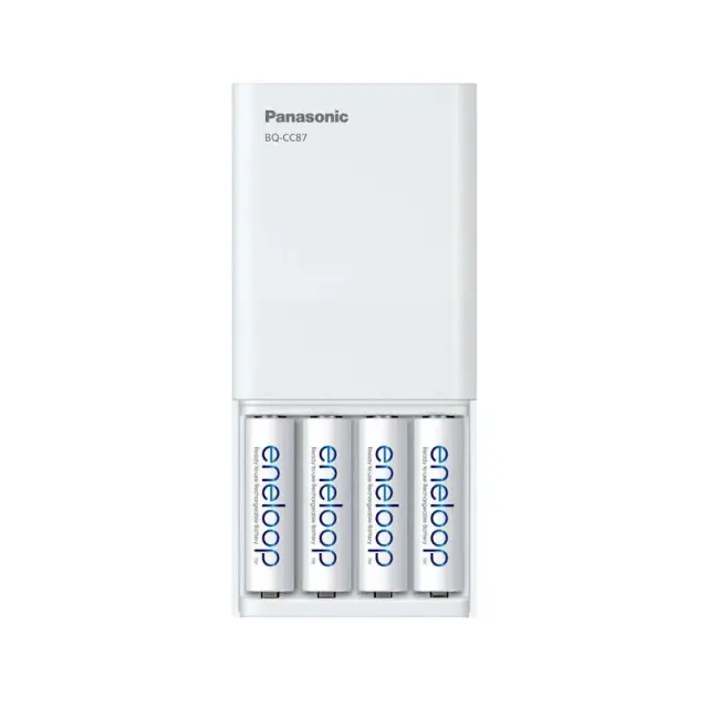 Φορτιστής Μπαταριών Panasonic Eneloop BQ-CC87 για AA/AAA 4 Θέσεων με Λειτουργία Powerbank 3