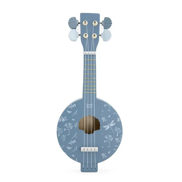 Ξύλινο μουσικό όργανο Banjo μπλέ label label