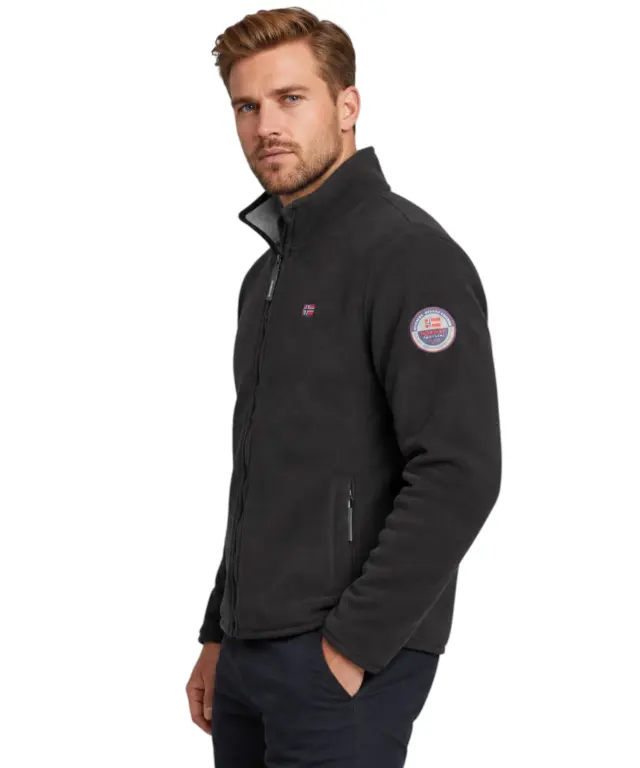Norway Nautical School - Ανδρική Ζακέτα Φούτερ Fleece 869520-BLACK Μαύρο 3