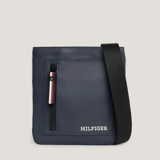 Tommy Hilfiger - Ανδρική Τσάντα Ώμου / Χιαστί Th Pique Mini Crossover AM0AM11783-DW6 Μπλε Ναυτικό