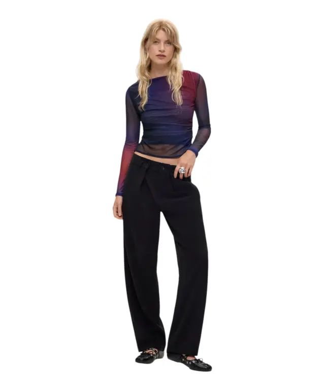 Desigual - Γυναικεία Τούλινη Μπλούζα Estambul 26WWTK17-5150 Μωβ