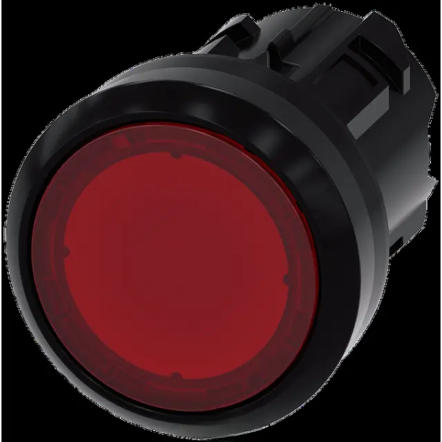 Pushbutton, illuminated, as indicator light, 22 mm, round, plastic, red