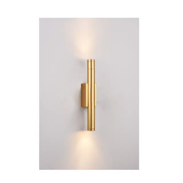 Inlight Επιτοίχιο φωτιστικό LED 2*5W 3000K σε χρυσαφί απόχρωση απο αλουμίνιο D:30x6cm (43061-Golden)