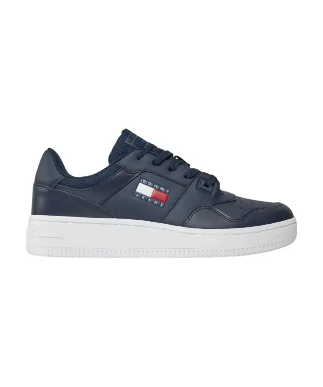 Tommy Hilfiger - Ανδρικά Δερμάτινα Sneakers Tjm Retro Basket Ess EM0EM01395-C1G Μπλε Ναυτικό - 46