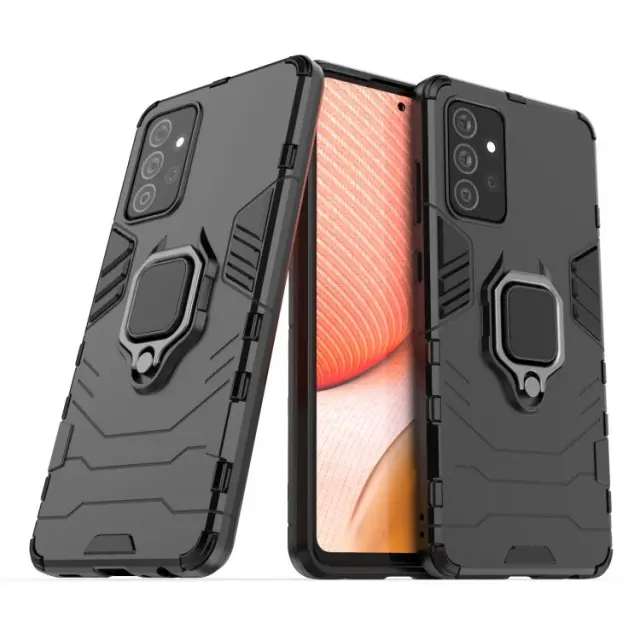 Θήκη Κάλυμμα Πλάτης Με Δυνατότητα KickStand Με Μαγνητικό Ring Holder για Samsung Galaxy A72 - Μαύρο OEM