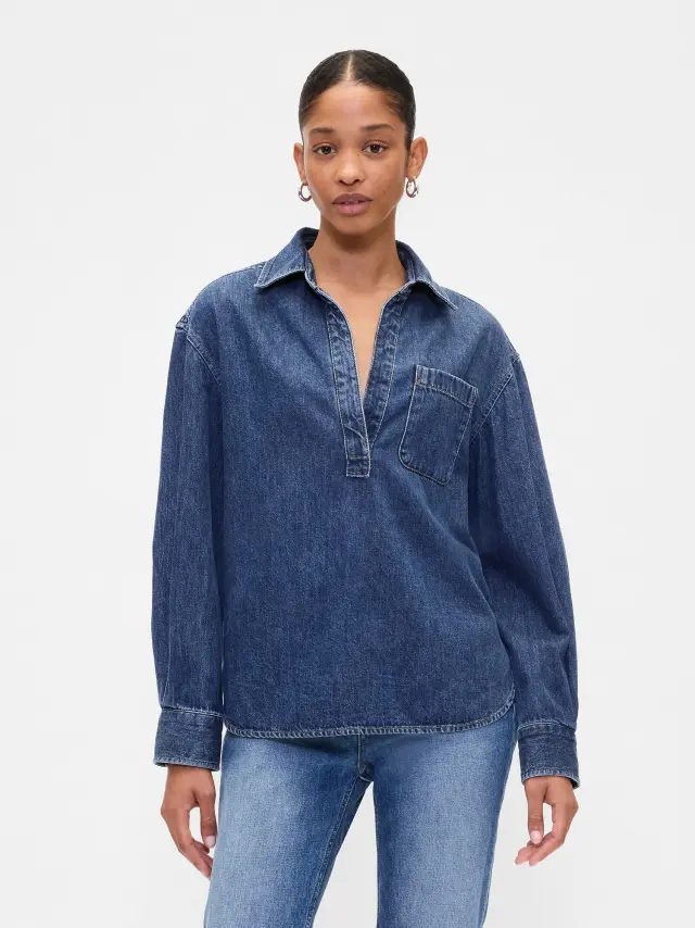 Big Shirt Πουκάμισο medium wash