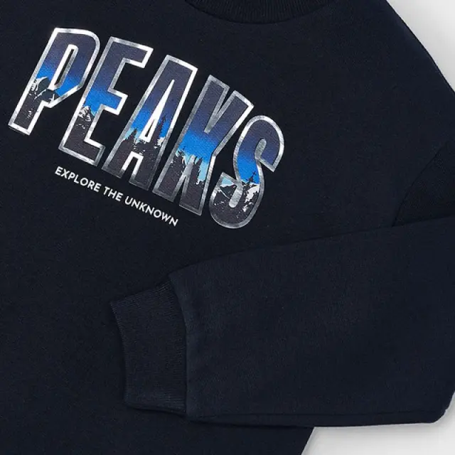 Baby 6 μηνών έως 4 ετών Φούτερ γράμματα ασημί print μαύρο μπλε 2