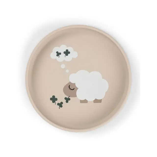 Πιάτο Σιλικόνης Done By Deer Με Αντιολισθητική Βάση Tiny Farm Sand BR90013