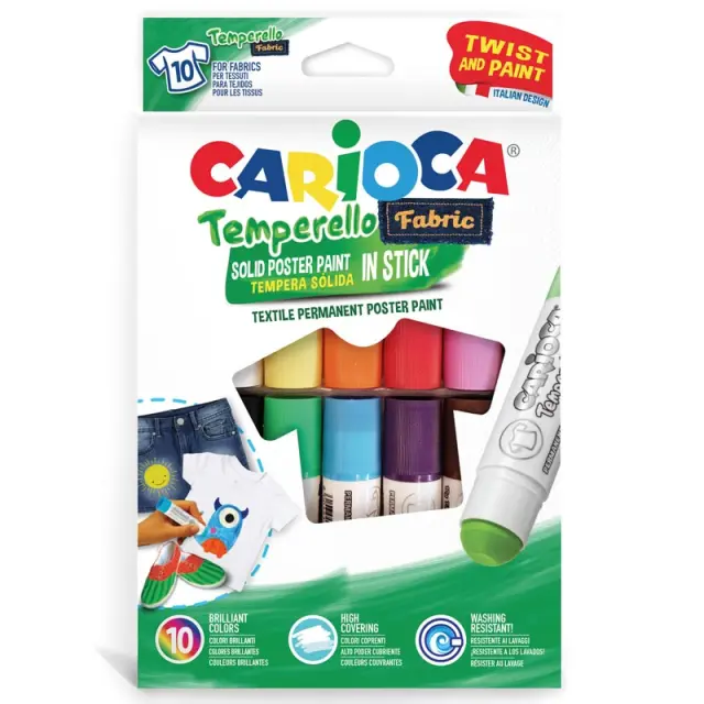 Carioca Μαρκαδόροι Υφάσματος Temperello Fabric 10 χρώματα (42324)