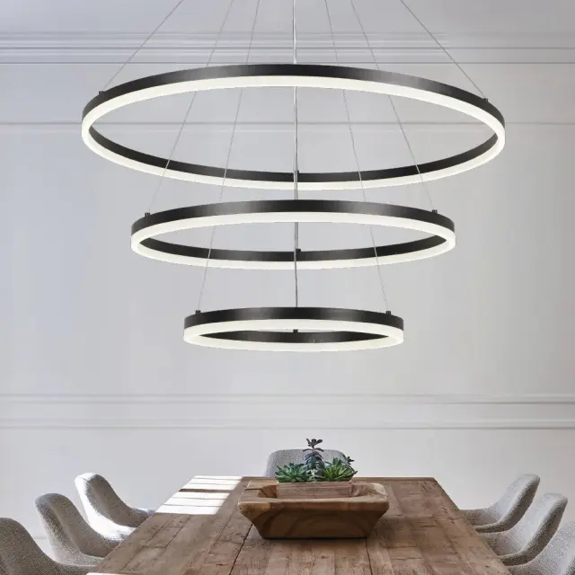InLight Κρεμαστό φωτιστικό LED 100W 3CCT (by switch on base) D:60cm (6095-A-Black) 3