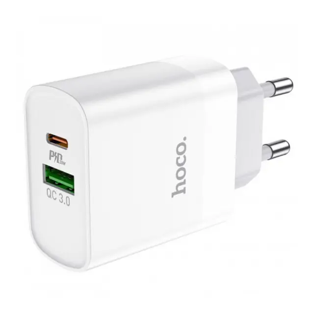 Hoco Φορτιστής με Θύρες USB-C, USB-A Χωρίς Καλώδιο 20W Άσπρος DC82