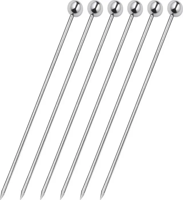 Cilio Σετ Cocktail Sticks από Ανοξείδωτο Ατσάλι 6Τμχ 10,5 cm Ασημί