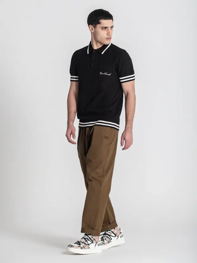 Gianni Kavanagh Ανδρικό IDENTITY Πλεκτό Polo Shirt – Black - S 3