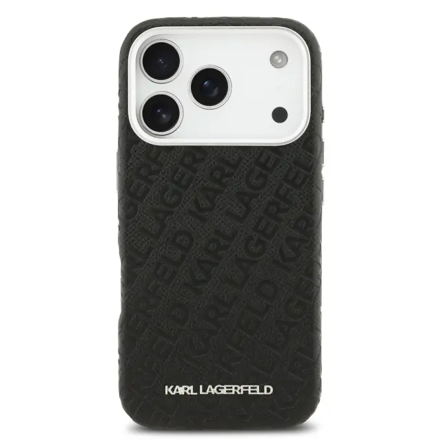 Karl Lagerfeld Grained PU Repeated Logo MagSafe Case for iPhone 17 Pro Black 3