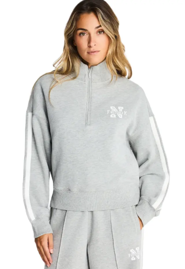 Funky Buddha γυναικείο cropped φούτερ half-zip FBL014-104-06-1