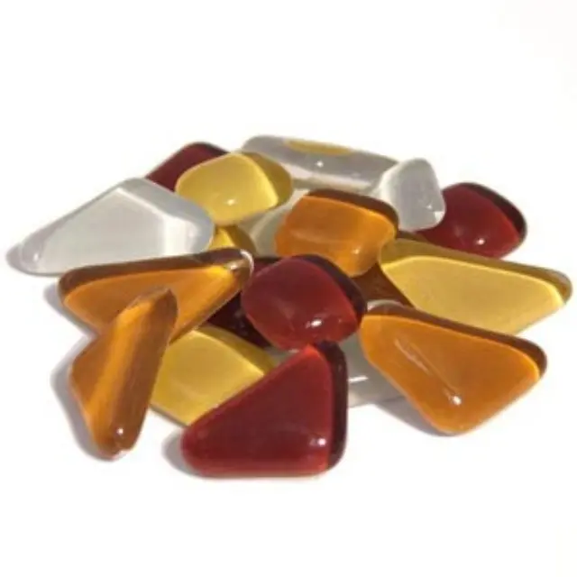 Γυάλινες Ψηφίδες Soft Glass - Brown Mix - Πολυγωνικές - 200gr