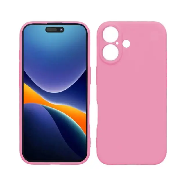 Θήκη Σιλικόνης Soft Back Liquid Silicone Case Για Apple iPhone 16 Ροζ