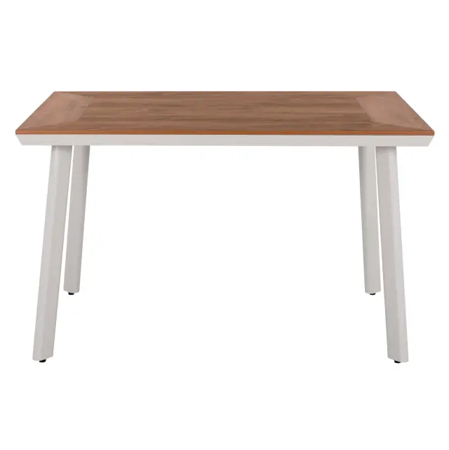 Τραπέζι αλουμινίου Taber λευκό με επιφάνεια Polywood 120x80x72,5 εκ. 3