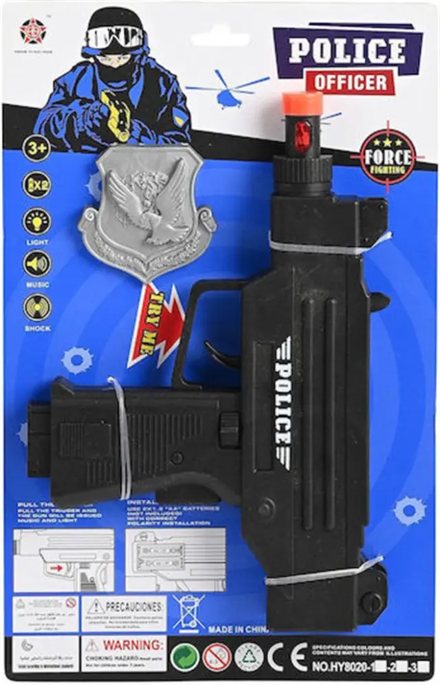 Καρτέλα Police Όπλο Ούζι Με ΄Ηχους / HY8020-3 (Martin Toys)