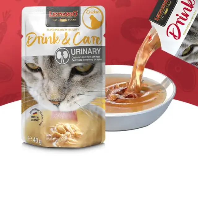 Leonardo Drink & Care Urinary Chicken Σούπα για Γάτες με Κοτόπουλο 40gr 2