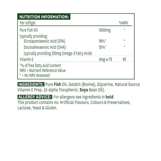 Natures Aid Fish Oil 1000mg (Omega-3) 90 Μαλακές Κάψουλες 2