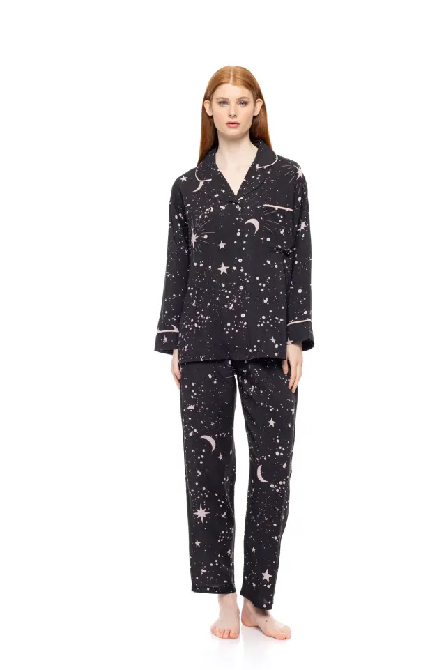 W1808 - Type - PYJAMA BUTTONED ROSE NIGHT SKY