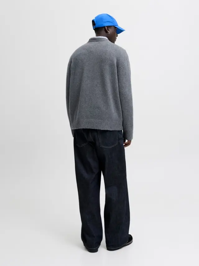 JORNORREBRO KNIT CREW NECK SN - Dark Grey Melange 2