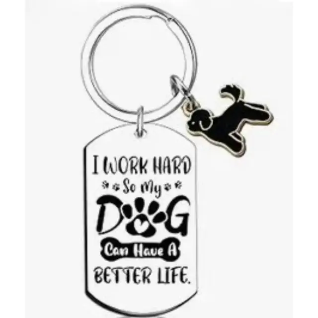 Μπρελόκ Σκύλου "I Work Hard Dog Better Life" 5x2.8cm