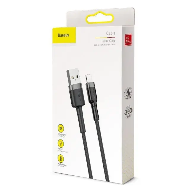 Baseus Cafule Braided USB to Lightning Cable Μαύρο 3m (CALKLF-RG1) (BASCALKLFRG1) 2