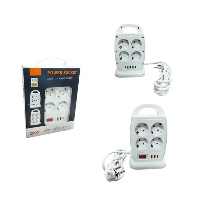 Πολύπριζο Ασφαλείας Μπρος Πίσω με 8 Θύρες και USB - Power Strip Front Back with 8 Sockets and USB 009022