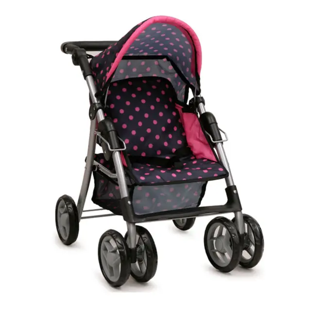 Moni Toys Pinky Dots Καρότσι Κούκλας Black Pink 3+ Ετών