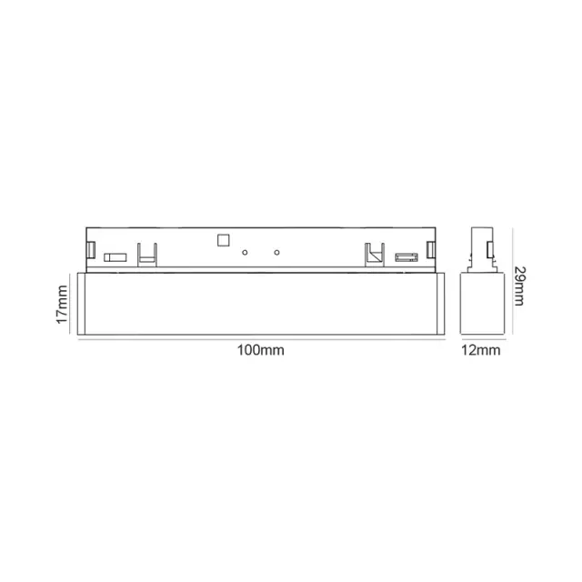 ΜΙΝΙ ΜΑΥΡΟ ΜΑΓΝΗΤΙΚΟ ΦΩΤΙΣΤΙΚΟ 24V DC 5W 3000K 240LM 36° Ra90 5YRS L100mm / TMEYE530B 2