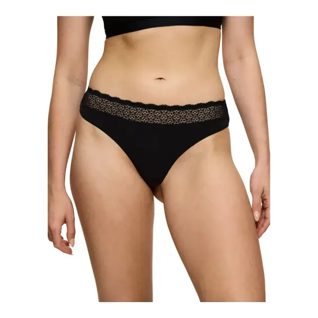 Triumph Γυναικείο String Feel of Modal, Χρώμα Μαύρο
