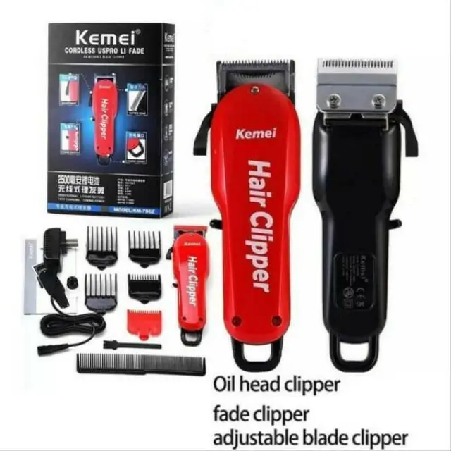 Kemei Επαγγελματική Επαναφορτιζόμενη Κουρευτική Μηχανή Κόκκινη KM-707Z 2