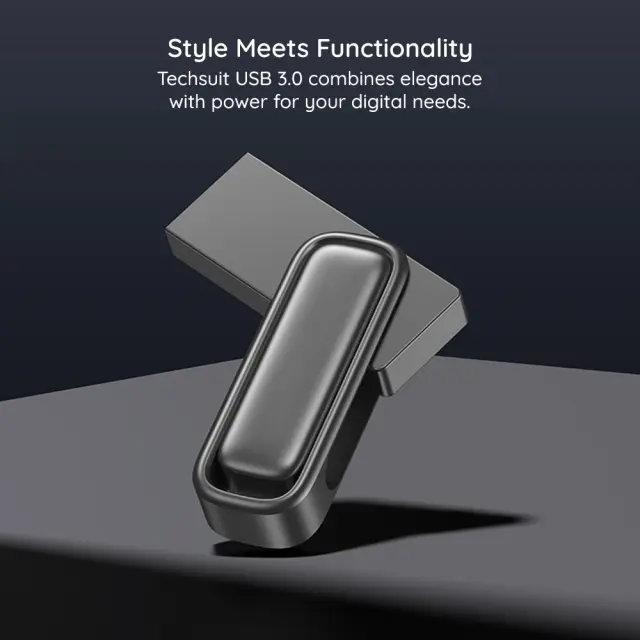 Techsuit - Memory Stick THSM33 (THSM33264) - USB 3.0 FlashDrive, 64GB, Zinc Alloy, Read 80M/s, Write 18M/s - Tarnish 2
