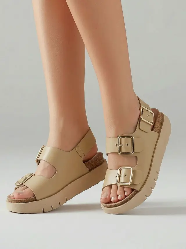 Genuins Πέδιλα Γυναικείο δέρμα Μπεζ GEN/FELINA PLATFORM BEIGE 2