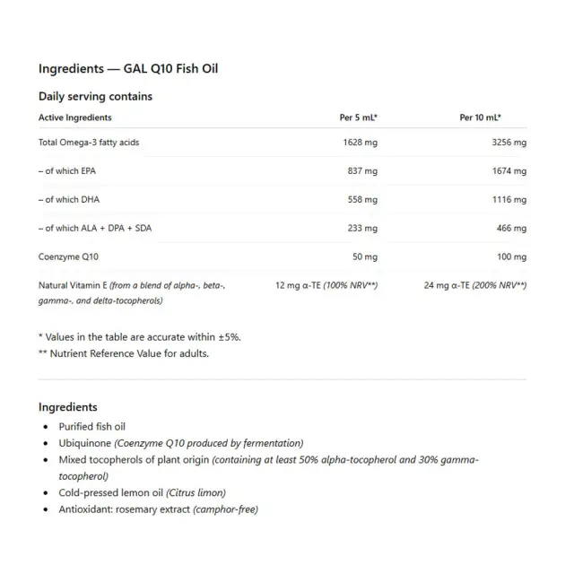 GAL Q10 Fish Oil 2