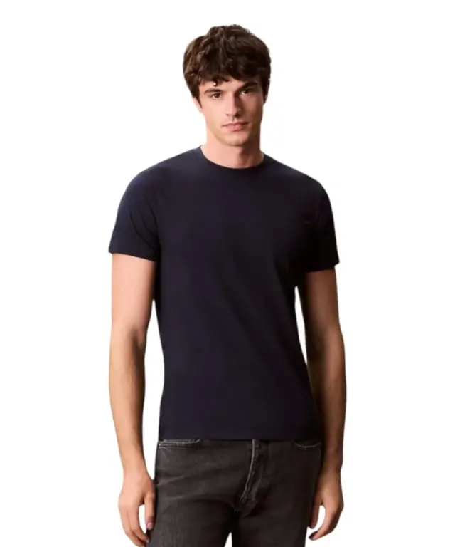 Calvin Klein - Ανδρικό T-shirt Classic Monogram Tee Regular Fit LV04RD254G-CEF Μπλε Σκούρο - M