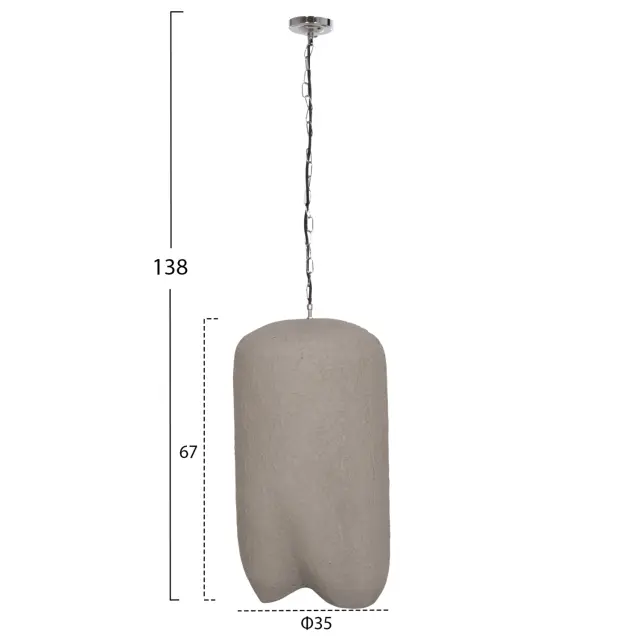 Φωτιστικό οροφής κρεμαστό Logky --Fiber Cement γκρι 35x35x67 εκ 2