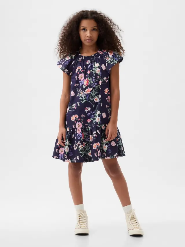 Multi Παιδικό Φλοράλ Tiered Φόρεμα navy multi floral