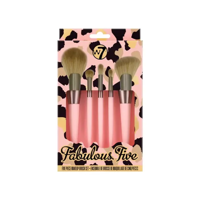 W7 Cosmetics Fabulous Five Makeup Brush Set, Σετ Πινέλων Μακιγιάζ για το Πρόσωπο 5τμχ