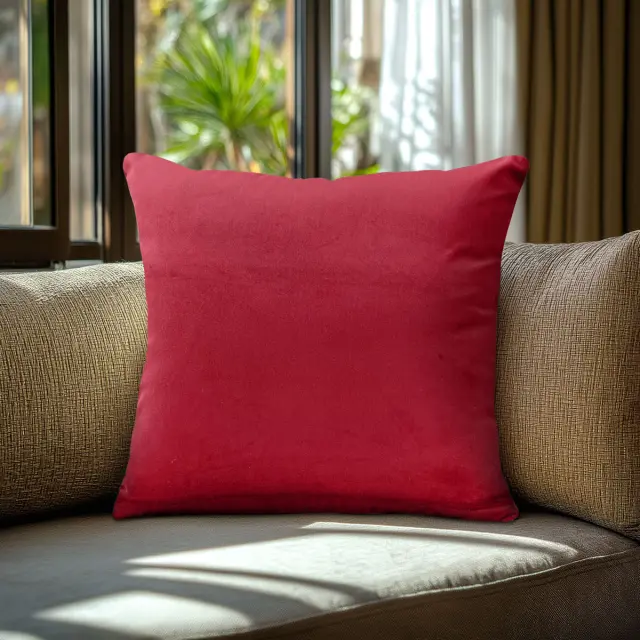 Beauty Home Μαξιλαροθήκη ΒΕΛΟΥΔΟ PREMIUM ΚΟΚΚΙΝΟ 40 x 40 cm 2