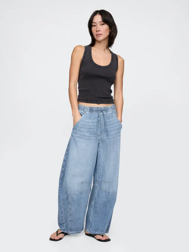 Γυναικείο Mid Rise Τζιν Παντελόνι UltraSoft Horseshoe με Ελαστική Μέση Medium wash