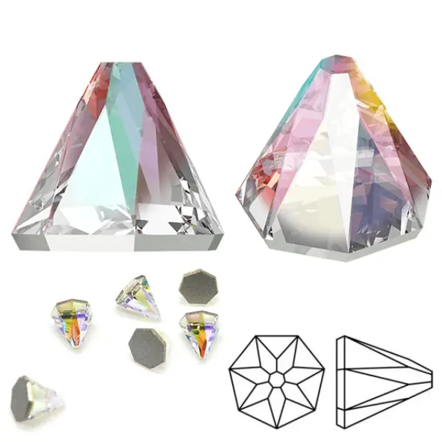 Swarovski 2019 Round Spike Flatback GlueFix 6x6mm Crystal AB - 6τεμ