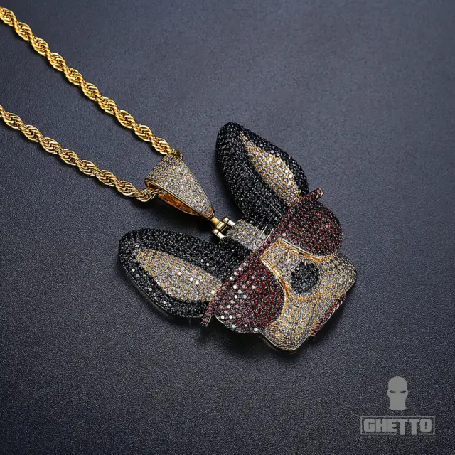 Ghetto Hip Hop Jewelry Animal Dog Pendant Necklace 2