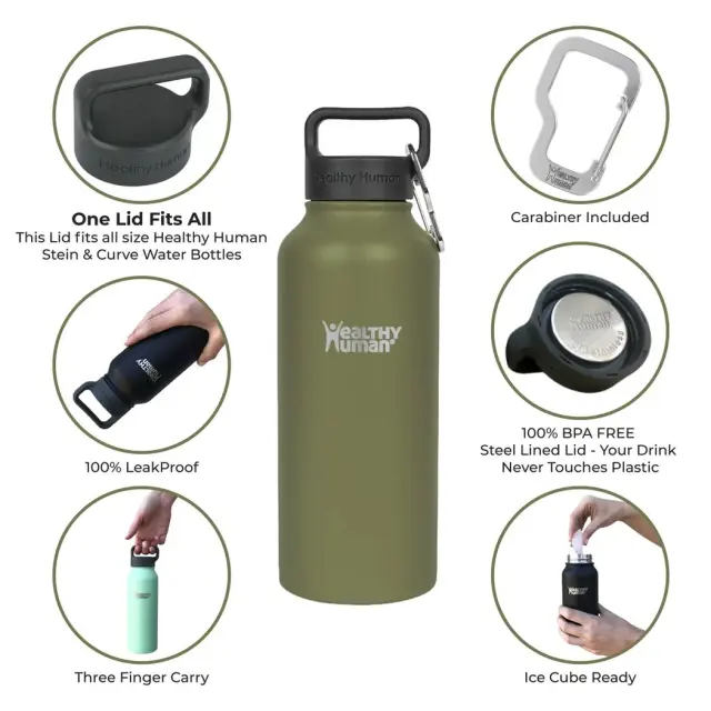 Ανοξείδωτο θερμός HH-SOB06 21oz (621ml) - Stein Bottle Olive Healthy Human 3